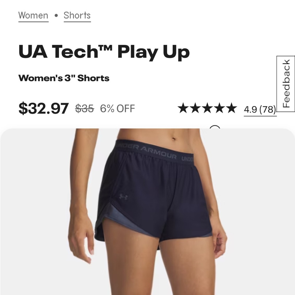 Under Armour Play Up Shorts xs